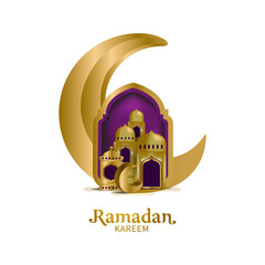 Ramadan realistic banner template design