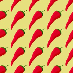 Naklejka na ściany i meble Vegetable seamless peppers pattern for fabrics and textiles and packaging and gifts and cards and linens and kids