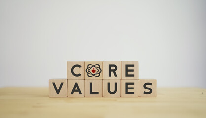 Core values,corporate values concept.  Company culture and strategy related to business,people...
