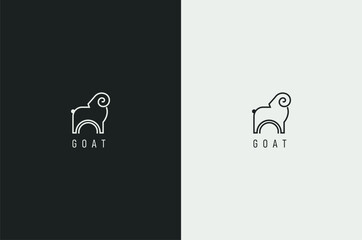 line art creative minimal logo of a Goat