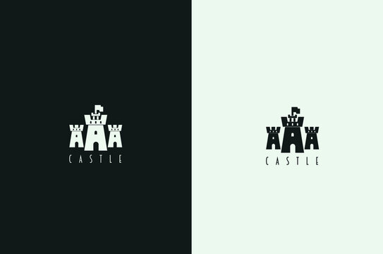Minimal Castle Logo Design, Creative Castle Logo