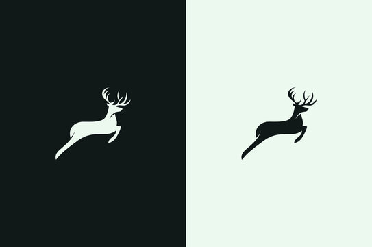 Creative minimal logo of deer, Abstract deer logo