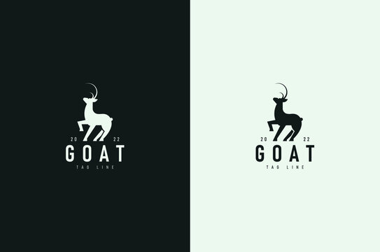 creative minimal logo of a Goat