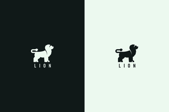 Minimal Lion Logo Design, Lion emblem symbol.