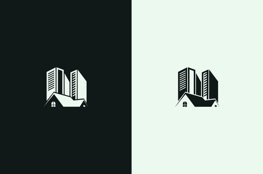 Minimalist real estate logo. Creative real estate logo