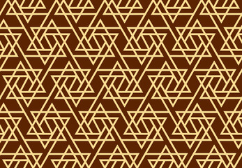 Abstract geometric pattern. A seamless vector background. Gold and brown ornament. Graphic modern pattern. Simple lattice graphic design