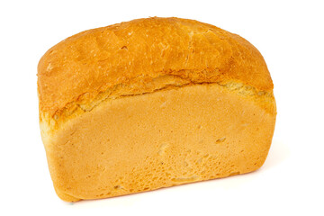 white bread loaf isolated on white backgound