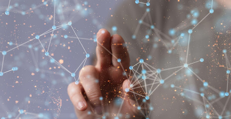 Concept of big data, machine learning, artificial intelligence, hyper loop