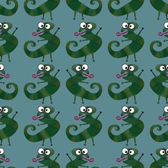 Obraz premium Kids seamless animals lizard pattern for fabrics and textiles and packaging and gifts and cards and linens and kids