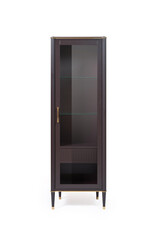 glass cabinet with veneer and painted wood trim in a modern classic style