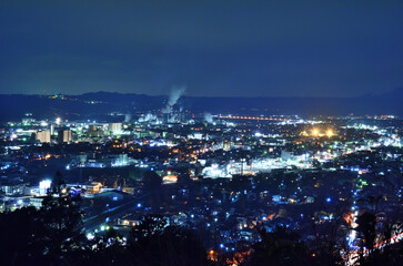 Fototapeta na wymiar 静岡県島田市白岩寺公園の山頂からの夜景