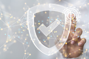 Information technology protected with firewall, secure access and encryption against cyber