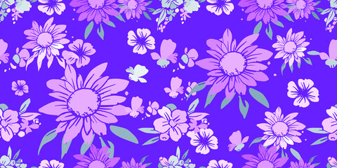 Seamless pattern material abstract flower. wallpaper vintage design background