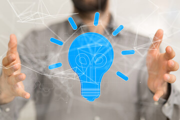 Neural network 3D illustration. Big data and cybersecurity