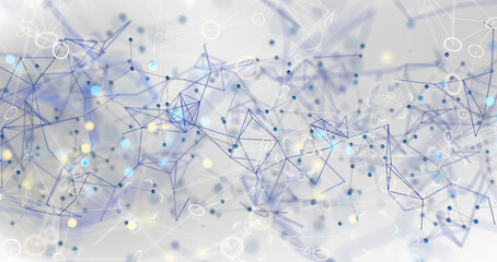 Global network. Blockchain. 3D illustration. Neural networks and artificial intelligence. Abstract