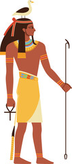 Geb Ancient Egyptian God Cartoon Illustration