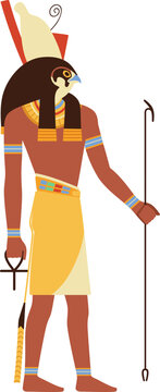 Horus Ancient Egyptian God Cartoon Illustration