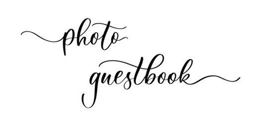 Photo guestbook lettering inscription for wedding