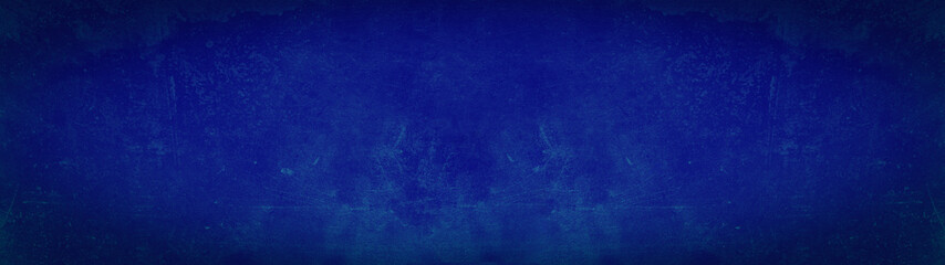 Dark blue colored colorful grunge old aged retro vintage stone concrete cement blackboard chalkboard wall floor texture, with cracks - Abstract background banner panorama pattern design template