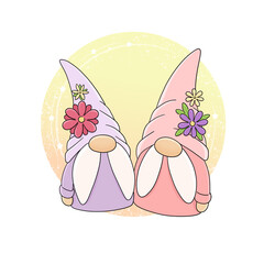 Textile Scandinavian gnomes in high caps and gray mustaches. Dwarfs. Textile doll. A cloth doll. The old man. The dwarf. A soft toy sewn by hand. Hobby