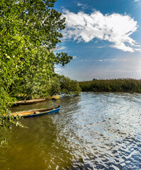 old wooden boats on the lake