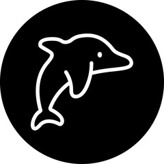 Obraz premium dolphin glyph icon