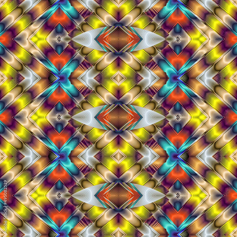 Wall mural 3d effect - abstract geometric fractal pattern
