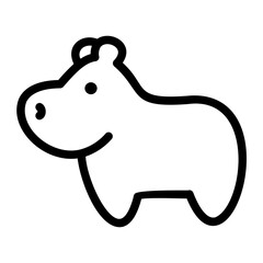 hippopotamus line icon
