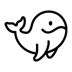 whale line icon