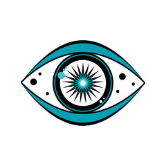 Minimalist Boho Eye Talisman Symbol Abstract Evil Eye Sign Design T Shirt Print Tarot Card  Icon Template