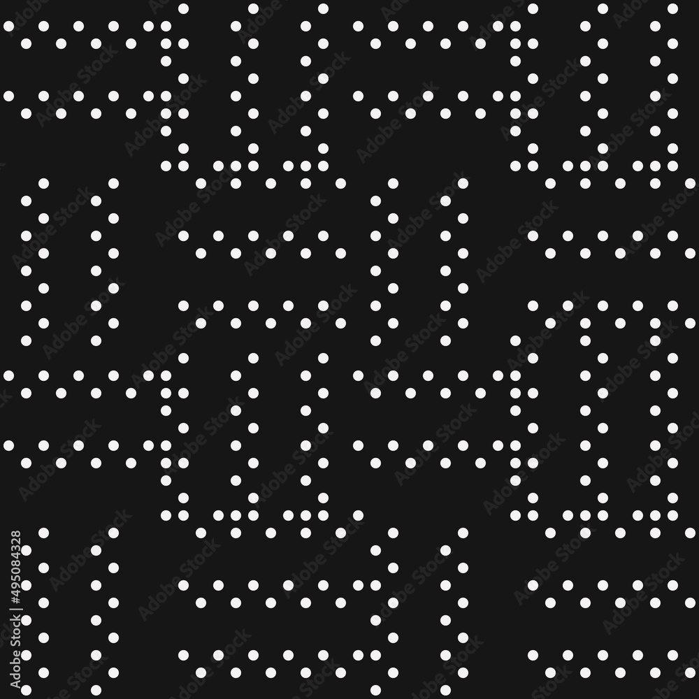 Poster White dots on a black background. A simple pattern of identical dots.