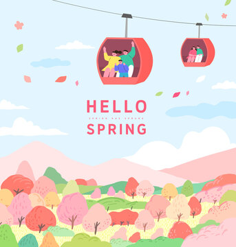 Spring template with beautiful flower. Vector illustration
