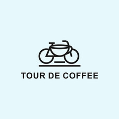 bike coffee logo or cafe icon
