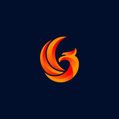 colorful falcon logo or bird icon