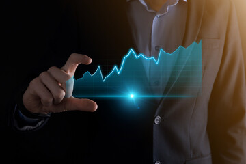 Fototapeta premium Business development, financial plan and strategy.Analysis finance graph and market chart investment. Digital economy exchange.Development and growing growth plan.Stock market investment.banking.