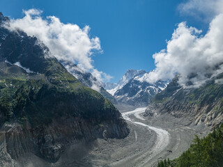 montagne, lac, riviere