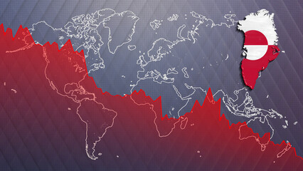 Economic crisis Greenland map and flag © allexxandarx