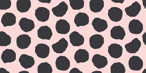 Seamless pattern with spots. Abstract creative stains background. Chaotically scattered spots print for textile or wallpaper. Flat vector template