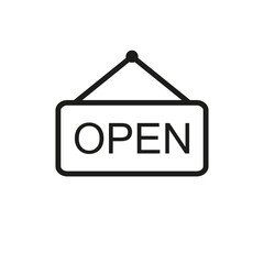 The icon is open. Linear image. Simple vector illustration on a white background