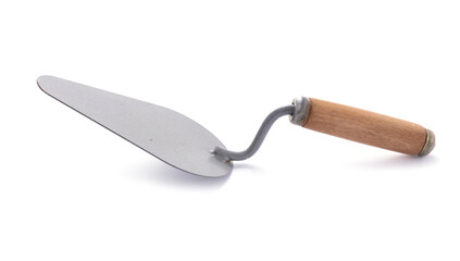 Trowel isolated at white background. Mason tool on white