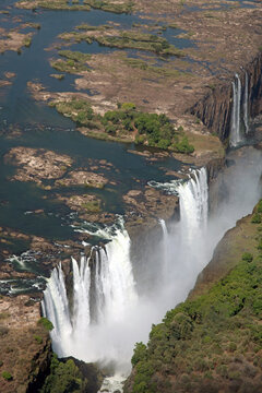 Overhead view of Victoria Falls, Zimbabwe
