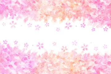 桜 花びら ピンク 水彩 背景