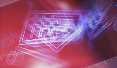 Shopping cart icon online commerce and business symbol digital concept 3d illustration