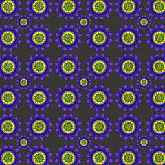 green yellow purple blue floral pattern on gray background abstract