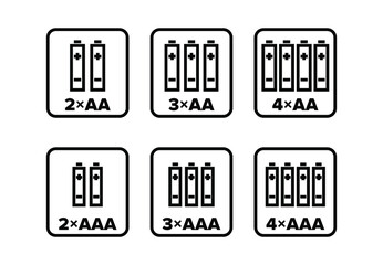 "Number and Type of Batteries" vector information sign