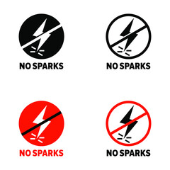 "No Sparks" vector information sign