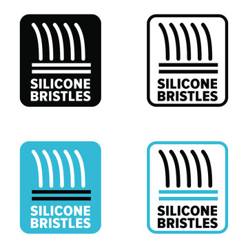 "Silicone Bristles" vector information sign