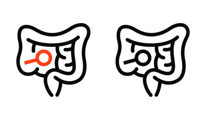 Gastroenterology, digestive tract vector information sign
