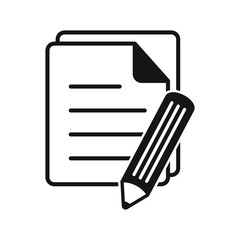 Document, contract vector icon, Paper with pencil icon.