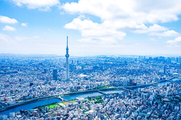 東京スカイツリー・空撮写真